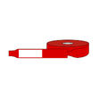 Mock up roll of red adult wristbands